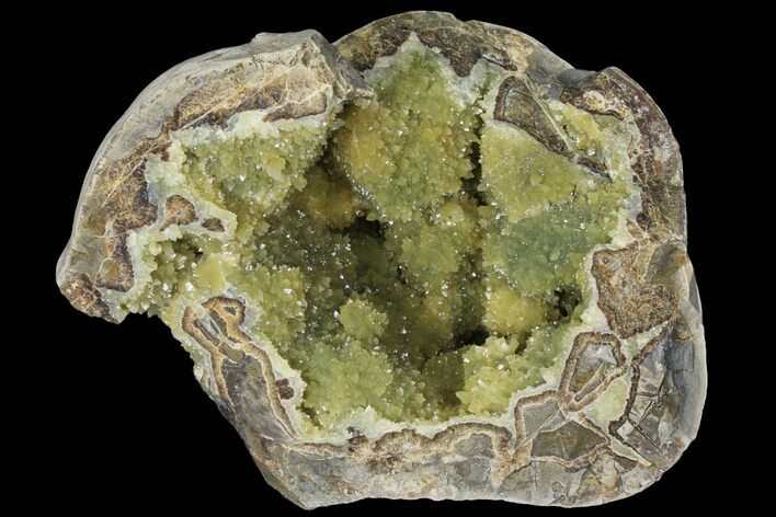 Yellow Crystal Filled Septarian Geode - Utah #97243